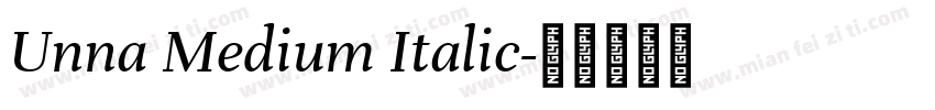 Unna Medium Italic字体转换